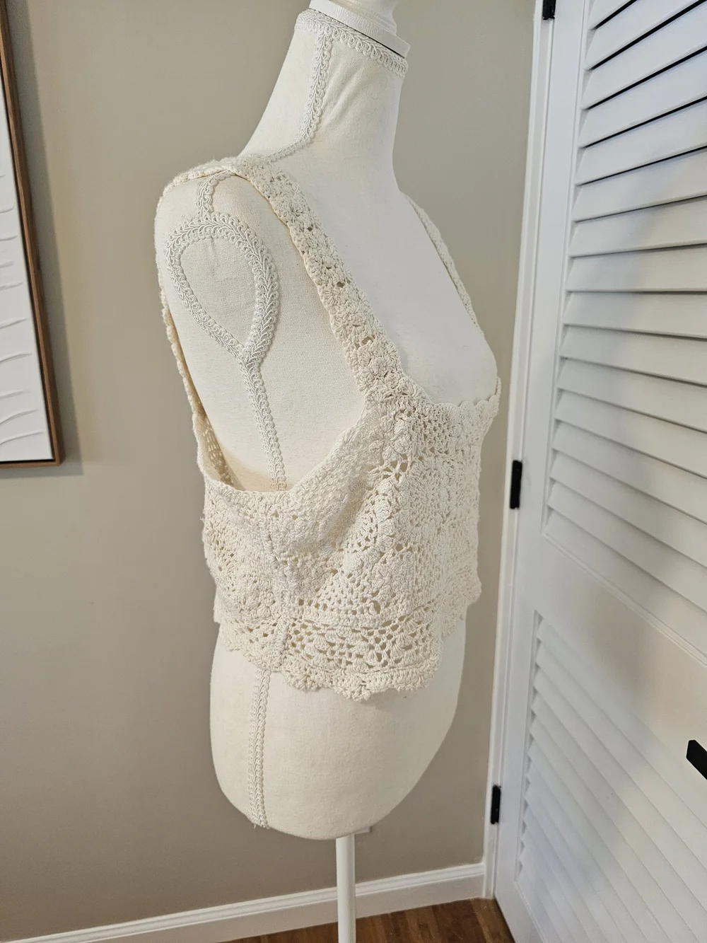 Free People Lost In Your Eyes Crochet Top | Boho Cotton Open Knit | Size medium